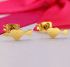 Wholesale Stud Earrings Stainless Steel Geometric Heart Arrow Design Electroplated For Women