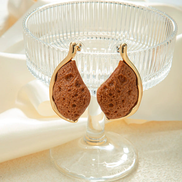 Wholesale Stud Earrings Stainless Steel Geometric Irregular Shape Electroplated For Women