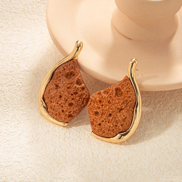 Wholesale Stud Earrings Stainless Steel Geometric Irregular Shape Electroplated For Women