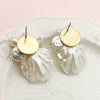 Wholesale Stud Earrings Stainless Steel Geometric Pearl Shell Flower Electroplated For Women