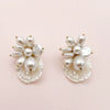 Wholesale Stud Earrings Stainless Steel Geometric Pearl Shell Flower Electroplated For Women