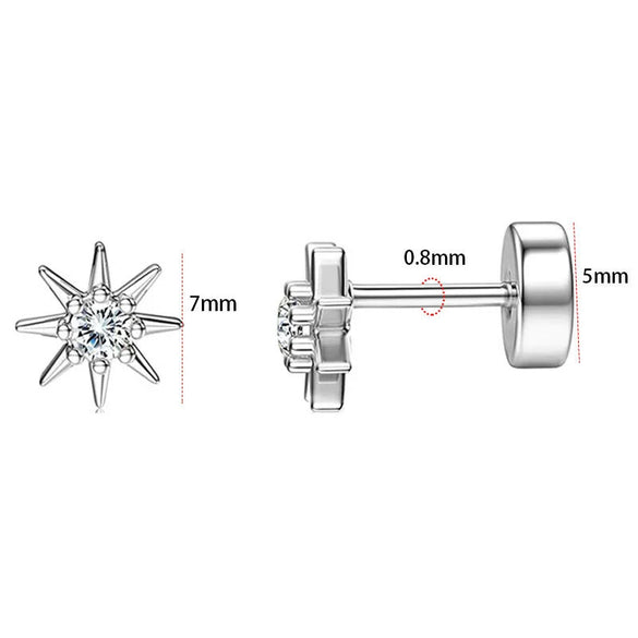 Wholesale Stud Earrings Stainless Steel Geometric Real Gold Electroplated Zirconia Light Luxury Style