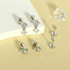 Wholesale Stud Earrings Stainless Steel Geometric Real Gold Electroplated Zirconia Light Luxury Style
