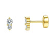 Wholesale Stud Earrings Stainless Steel Geometric Real Gold Electroplated Zirconia Light Luxury Style