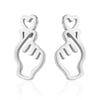 Wholesale Stud Earrings Stainless Steel Hollow Heart Shape Electroplated For Women