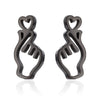 Wholesale Stud Earrings Stainless Steel Hollow Heart Shape Electroplated For Women