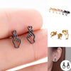 Wholesale Stud Earrings Stainless Steel Hollow Heart Shape Electroplated For Women