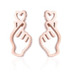 Wholesale Stud Earrings Stainless Steel Hollow Heart Shape Electroplated For Women