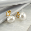 Wholesale Stud Earrings Stainless Steel Imitation Pearl Geometric Baroque Electroplated For Women