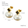Wholesale Stud Earrings Stainless Steel Imitation Pearl Geometric Baroque Electroplated For Women