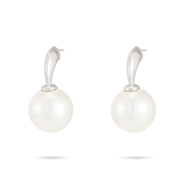 Wholesale Stud Earrings Stainless Steel Pearl French Retro Light Luxury Electroplated For Women