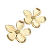 Wholesale Stud Earrings Stainless Steel Real Gold Electroplated Heavy Industry Flower Style Matte Retro