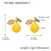 Wholesale Stud Earrings 316L Stainless Steel Resin Fruit Geometric Electroplating For Girls