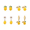Wholesale Stud Earrings 316L Stainless Steel Resin Fruit Geometric Electroplating For Girls