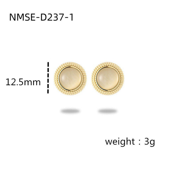 Wholesale Stud Earrings Stainless Steel Tiger Eye Stone Geometric Fashion Electroplating For Women