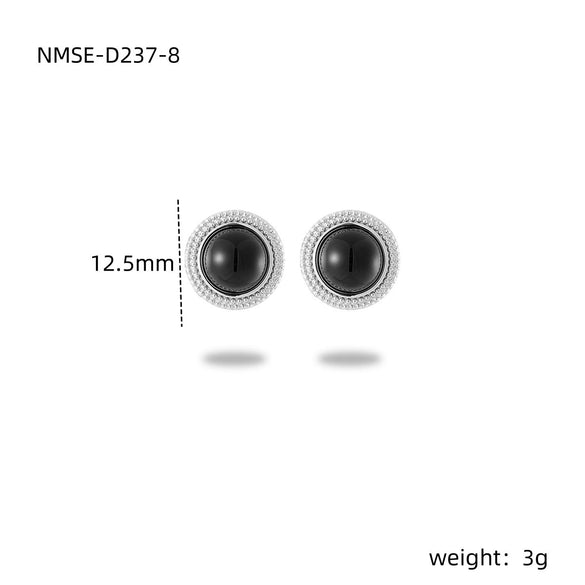 Wholesale Stud Earrings Stainless Steel Tiger Eye Stone Geometric Fashion Electroplating For Women