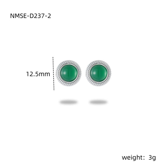 Wholesale Stud Earrings Stainless Steel Tiger Eye Stone Geometric Fashion Electroplating For Women