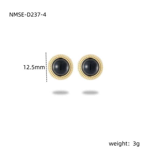 Wholesale Stud Earrings Stainless Steel Tiger Eye Stone Geometric Fashion Electroplating For Women