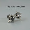 Wholesale Stud Earrings Stainless Steel Zircon Clawshaped Geometric Hip Hop Style Electroplated