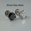 Wholesale Stud Earrings Stainless Steel Zircon Clawshaped Geometric Hip Hop Style Electroplated