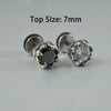 Wholesale Stud Earrings Stainless Steel Zircon Clawshaped Geometric Hip Hop Style Electroplated