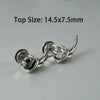 Wholesale Stud Earrings Stainless Steel Zircon Clawshaped Geometric Hip Hop Style Electroplated