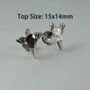 Wholesale Stud Earrings Stainless Steel Zircon Clawshaped Geometric Hip Hop Style Electroplated