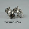 Wholesale Stud Earrings Stainless Steel Zircon Clawshaped Geometric Hip Hop Style Electroplated