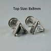 Wholesale Stud Earrings Stainless Steel Zircon Clawshaped Geometric Hip Hop Style Electroplated