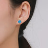 Wholesale Stud Earrings 925 Sterling Silver Epoxy Heart Shape Cute Women's Fashionable