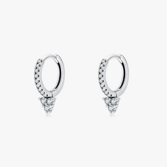 Wholesale Stud Earrings 925 Sterling Silver Geometric Gem Inlaid For Women