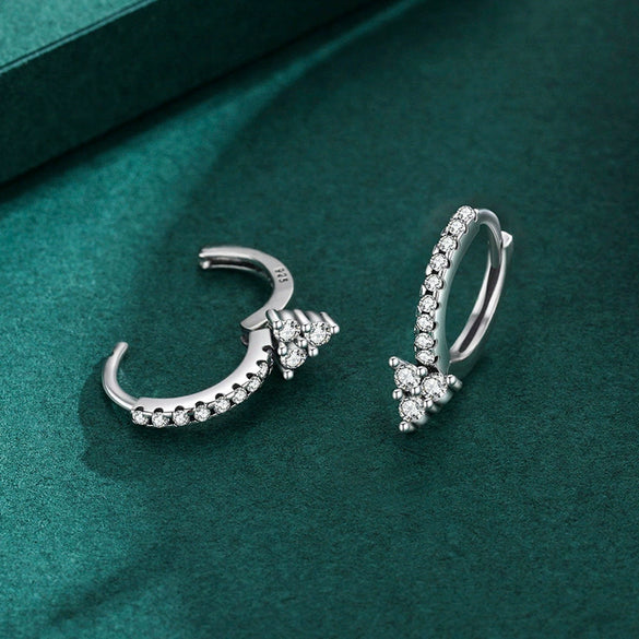 Wholesale Stud Earrings 925 Sterling Silver Geometric Gem Inlaid For Women