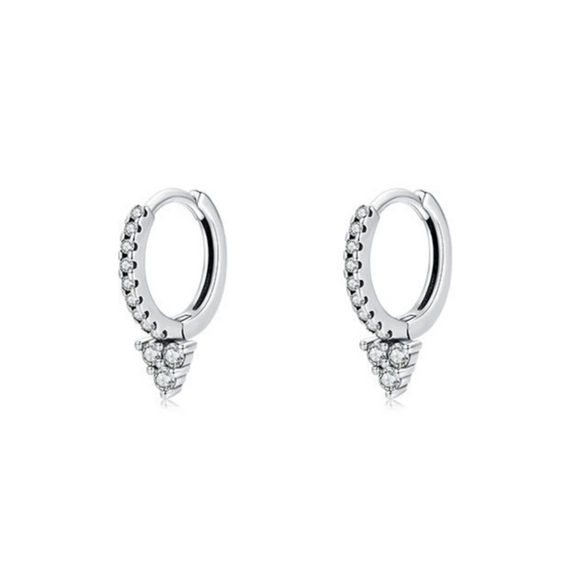 Wholesale Stud Earrings 925 Sterling Silver Geometric Gem Inlaid For Women