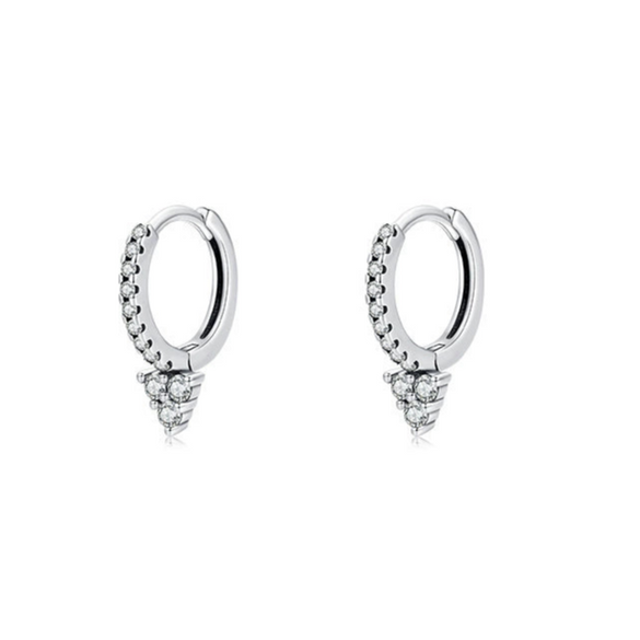 Wholesale Stud Earrings 925 Sterling Silver Geometric Gem Inlaid For Women