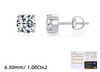 Wholesale Stud Earrings 925 Sterling Silver Geometric Gem Inlaid Women's Light Luxury