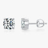 Wholesale Stud Earrings 925 Sterling Silver Geometric Gem Inlaid Women's Light Luxury