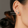 Wholesale Stud Earrings 925 Sterling Silver Geometric Gem Inlaid Women's Light Luxury