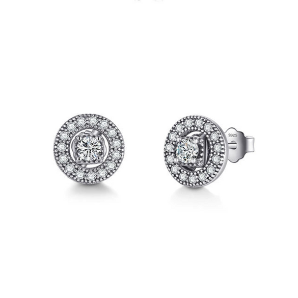 Wholesale Stud Earrings 925 Sterling Silver Geometric Retro Micro Inlay For Women