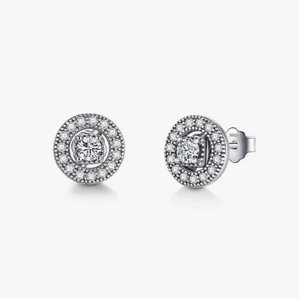 Wholesale Stud Earrings 925 Sterling Silver Geometric Retro Micro Inlay For Women