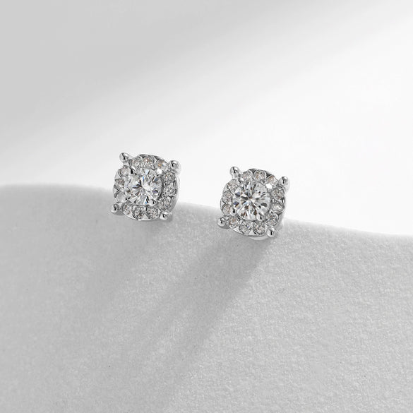 Wholesale Stud Earrings 925 Sterling Silver Geometric Style Gem Inlaid For Women