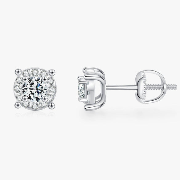 Wholesale Stud Earrings 925 Sterling Silver Geometric Style Gem Inlaid For Women