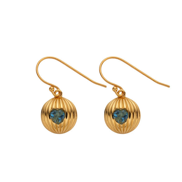 Wholesale Stud Earrings 925 Sterling Silver Natural Heartshaped Gemstone Retro Geometric Style