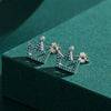 Wholesale Stud Earrings 925 Sterling Silver Retro Crown Style Micro Inlaid For Women