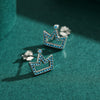 Wholesale Stud Earrings 925 Sterling Silver Retro Crown Style Micro Inlaid For Women