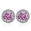 Wholesale Stud Earrings 925 Sterling Silver Round Moissanite Fourclaw Setting Simple Style