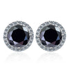 Wholesale Stud Earrings 925 Sterling Silver Round Moissanite Fourclaw Setting Simple Style