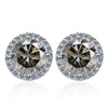 Wholesale Stud Earrings 925 Sterling Silver Round Moissanite Fourclaw Setting Simple Style