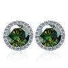 Wholesale Stud Earrings 925 Sterling Silver Round Moissanite Fourclaw Setting Simple Style