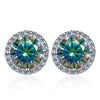 Wholesale Stud Earrings 925 Sterling Silver Round Moissanite Fourclaw Setting Simple Style