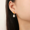 Wholesale Stud Earrings Titanium Steel Goldplated Geometric Cylindrical Long Tassel Women's Fashion